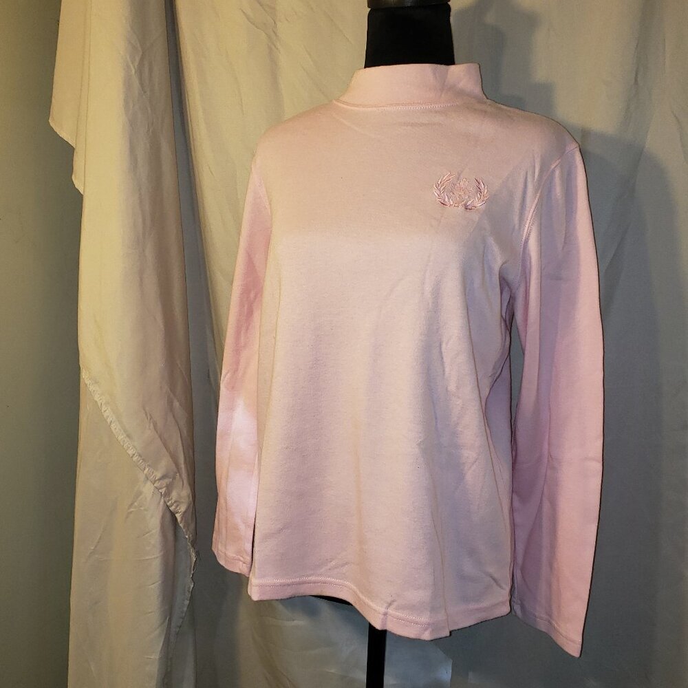 BLAIR Pink Mock Neck Long Sleeve Top Size Small